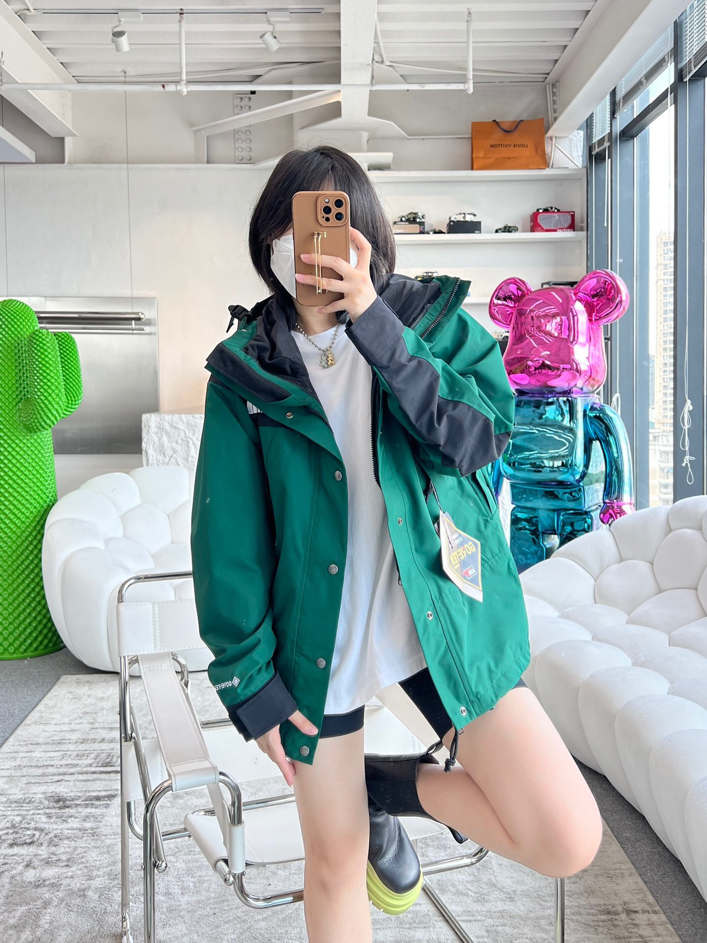 #网络上身图 TNF/北面 经典1990系列风衣夹克冲锋衣外套