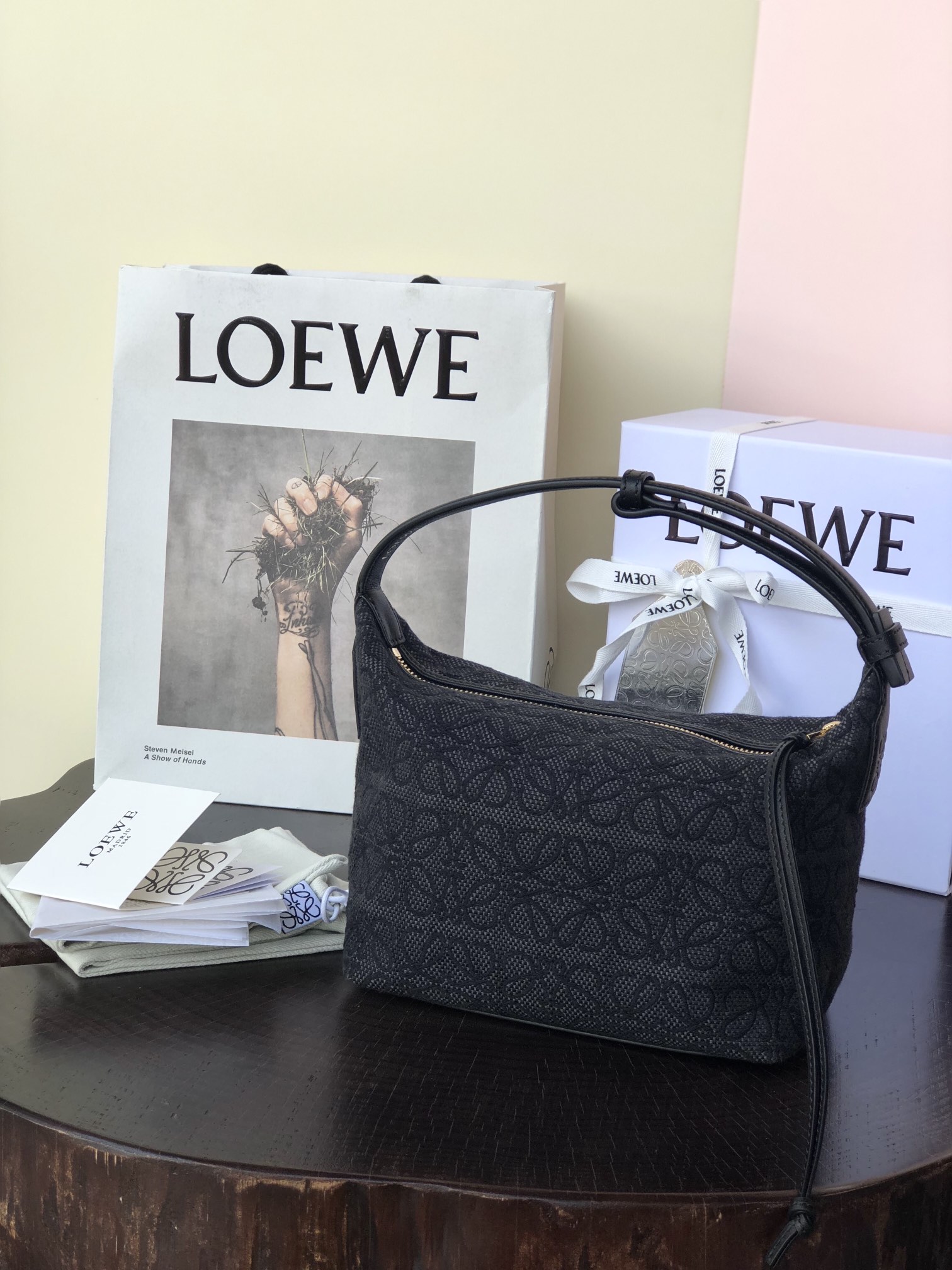 LOEWE Sac Cubi Anagram petit format en toile jacquard - Qualité supérieure