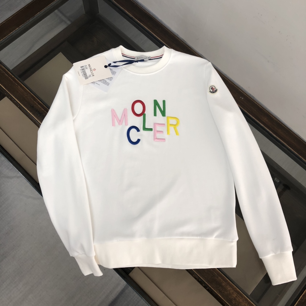 Moncler Clothing Sweatshirts Blue White Cotton