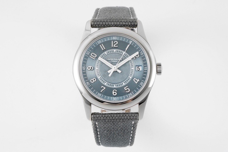 NO:670431,ZF factory launches new upgraded V2 version  Patek Philippe 6007A-001 Calatrava (Planlev Special Watchmaking Building commemorative model). After several color adjustments, the V2 version finally showed an exclusive gray-blue color (neither gray nor blue), restoring Patek Philippe's 'blue aristocracy'. The 40MM watch uses a stainless steel case and a wide curved bezel design  , the lines are elegant and the details are in place, very eye-catching. The dial structure is full of dynamic vitality, the machine-engraved disc with 'carbon-type' rhombus texture and LOGO, the triangular-marked orbital scale ring, the embedded Arabic three-dimensional numerals, the overall gray-blue color is calm and elegant. The sapphire crystal transparent cover is engraved with the Calatrava cross star pattern and 'New  'Manufacturer 2019'. It is equipped with the third generation Cal.324SC integrated movement exclusively customized by Brother Factory F, equipped with a silicon hairspring. The power reserve is 45 hours. The calfskin with white stitching on the strap is also unique. It is embossed to show the texture of textile fabrics, which has a strong sense of movement. It echoes the structure in the center of the dial and presents an unparalleled dynamic image. ZF strives for perfection and is amazing again!  ,,patek philippe,cowhide19860909ZF厂全新推出升级V2版 百达翡丽6007A-001Calatrava(普朗莱乌特制表大楼纪念款).V2版颜色经过数次调配,终于显示了独家的灰蓝色(既不灰,也不蓝),还原百达翡丽的“蓝色贵族”.腕表40MM采用不锈钢材质的表壳以及宽阔的弧形表圈设计,线条优雅细节到位,十分醒目.充满动感活力的表盘结构,具有“碳型”菱格纹理和LOGO的机镂圆盘,三角形标记的轨道式刻度环,压嵌式阿拉伯立体字块,整体的灰蓝色沉稳典雅.蓝宝石水晶透盖上刻有Calatrava十字星图案和“New Manufacture2019”字样.搭载了兄弟厂F独家定制的第三代Cal.324SC一体机芯,配备硅游丝.动力储存 45 小时.表带白色缝线的小牛皮也独具特色,经压花处理,呈现出纺织面料纹理,有强烈的运动感,和表盘中心的结构相呼应,呈现出无与伦比的动感形象.ZF力求完美,再次惊艳！,,patek philippe,cowhide,Watch