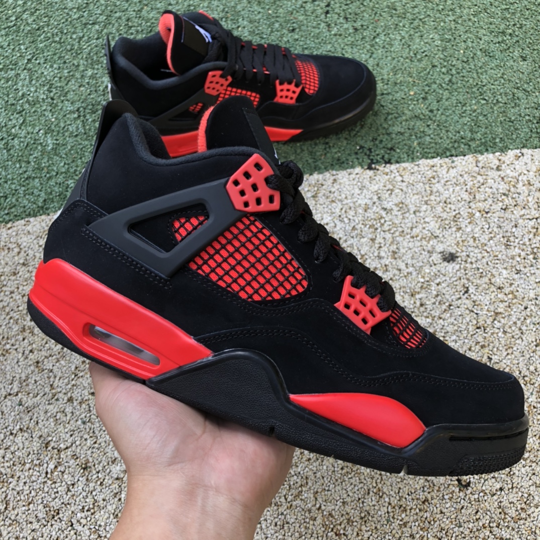 aj4红雷公尺码40.5-47.5特供版-LJR出品-AirJordan4AJ4黑红雷电休闲篮球鞋CT8