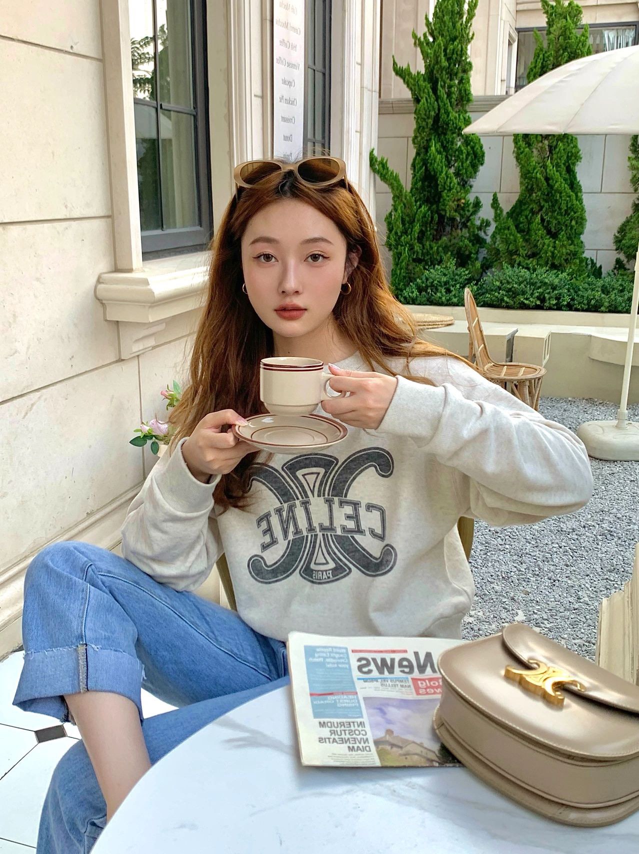 CELINE TEEN BESACE TRIOMPHE 18.5CM BAG 110413裸色