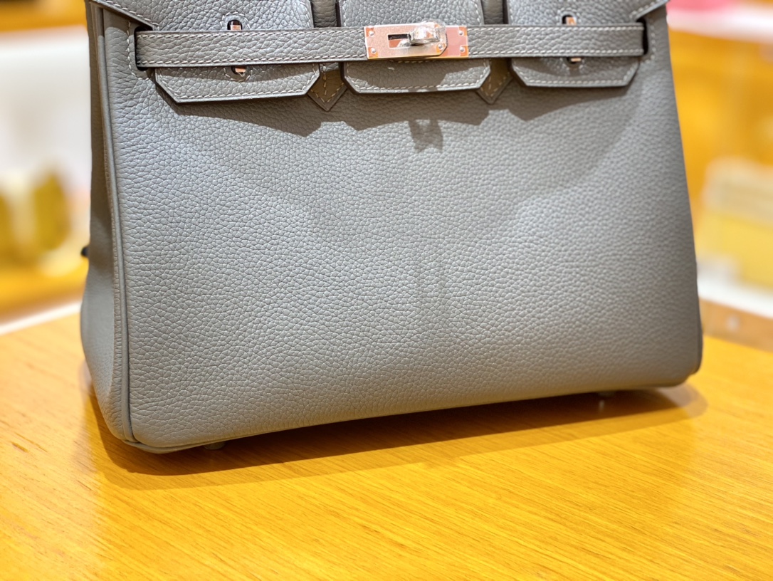 Hermès爱马仕 Birkin 25CM 𝐓𝐨𝐠𝐨牛皮铂金包 锡器灰/银扣