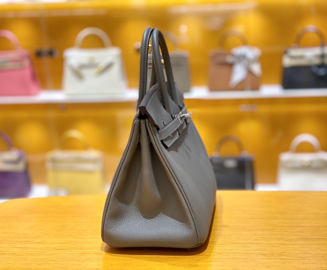 Hermès爱马仕 Birkin 25CM 𝐓𝐨𝐠𝐨牛皮铂金包 锡器灰/银扣