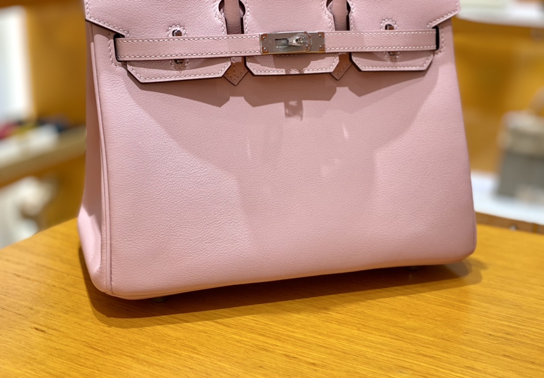 Hermès爱马仕 Birkin 25CM 𝐒𝐰𝐢𝐟𝐭牛皮铂金包 樱花粉/银扣