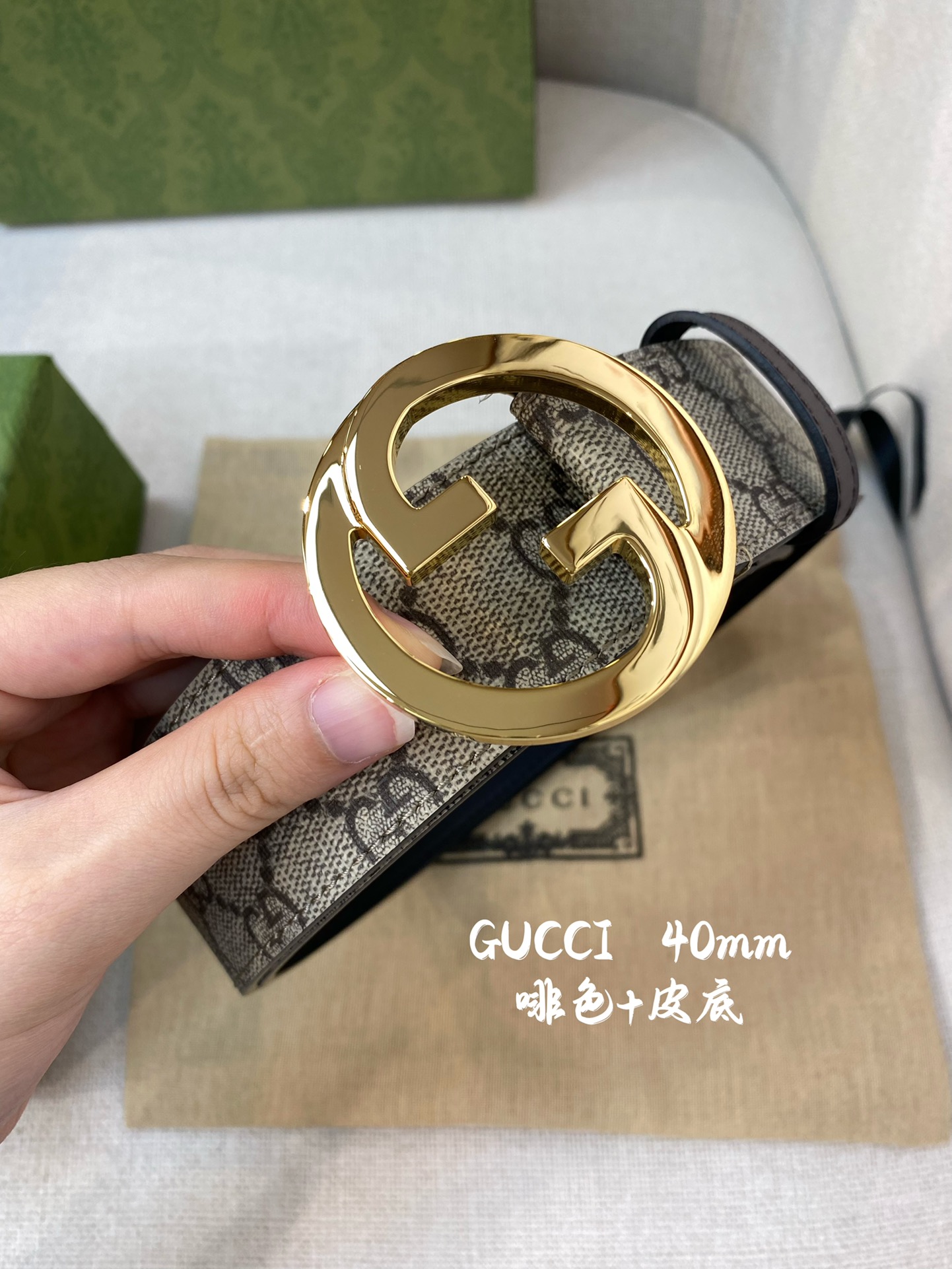 Gucci古奇官网经典款正品规格原单品质专柜VC提花面料头层牛皮底官网38mm