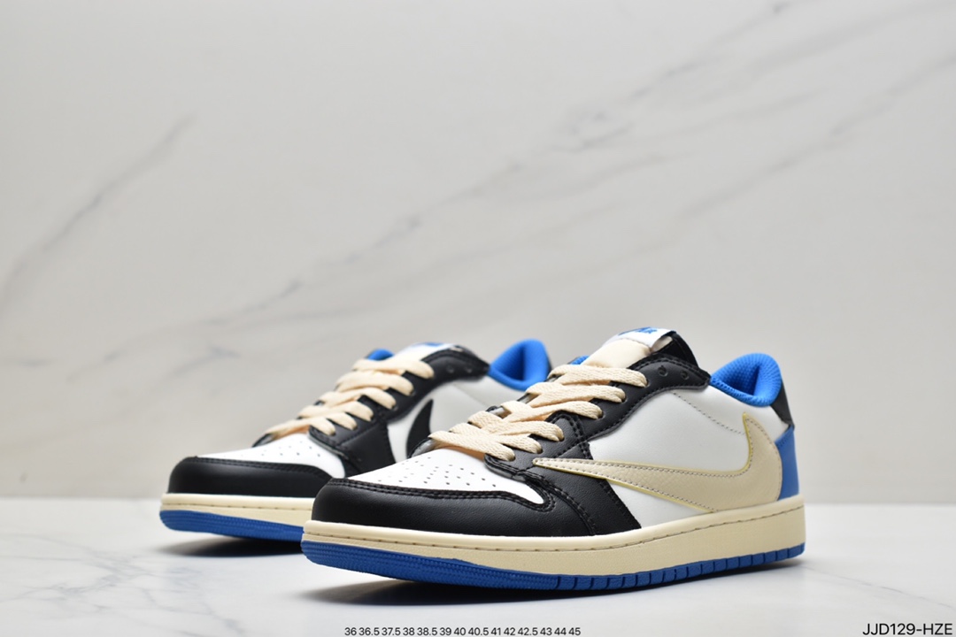 130 真标Travis Scott x Air Jordan AJ1 Low QX 倒钩TS联名低帮板鞋