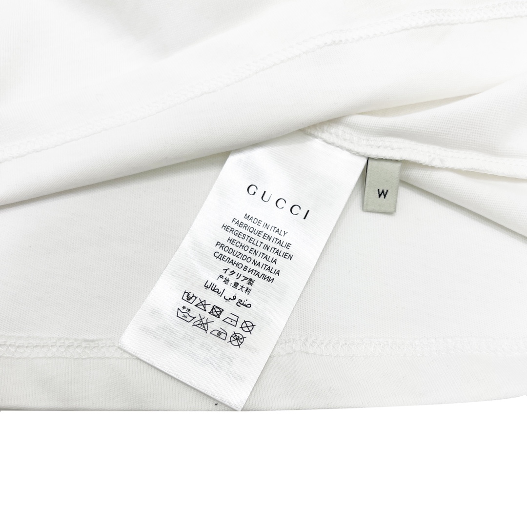 Gucci ×adidas三叶草印花圆领短袖采用32S/1*2精棉双纱