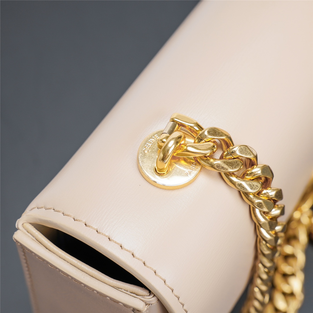 链条⛓️腋下包手搓纹小牛皮链条肩背包8 X 4 X 2英寸(20.5 X 10.5 X 4厘米)TRIO