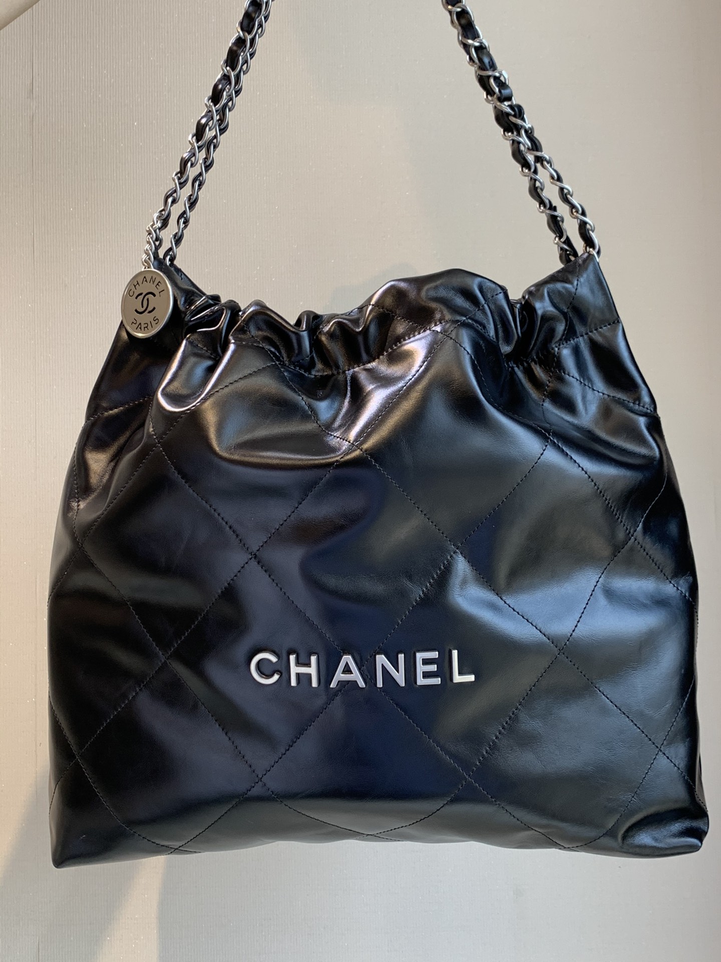 CHANEL Большой объём состаренный логотип кожа от оригинального производителя ромбовидная стёжка сумка года шоппер импортная коровья кожа