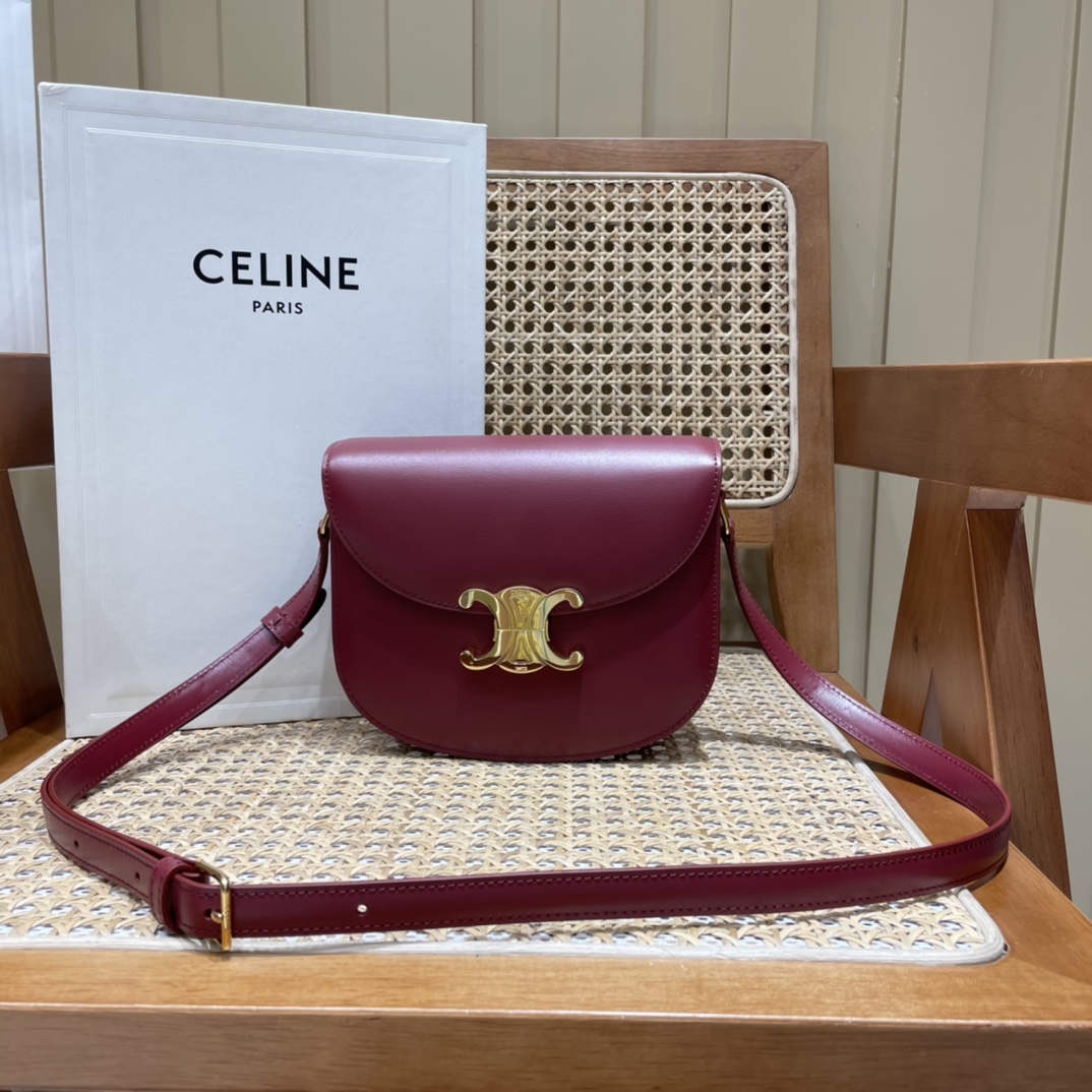 CELINE TEEN BESACE TRIOMPHE 18.5CM BAG 110413深红色
