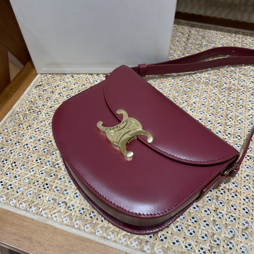 CELINE TEEN BESACE TRIOMPHE 18.5CM BAG 110413深红色