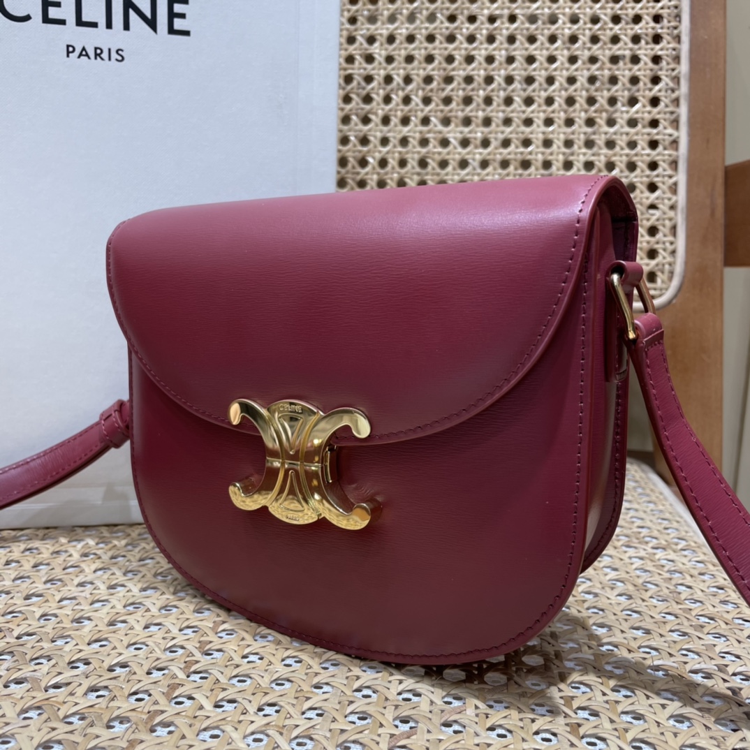 CELINE TEEN BESACE TRIOMPHE 18.5CM BAG 110413深红色