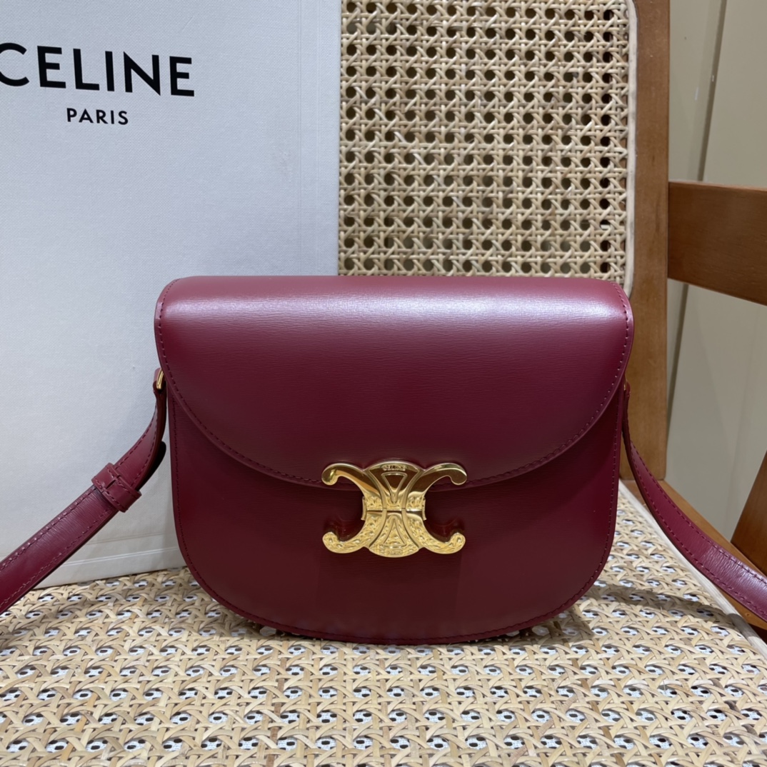 CELINE TEEN BESACE TRIOMPHE 18.5CM BAG 110413深红色