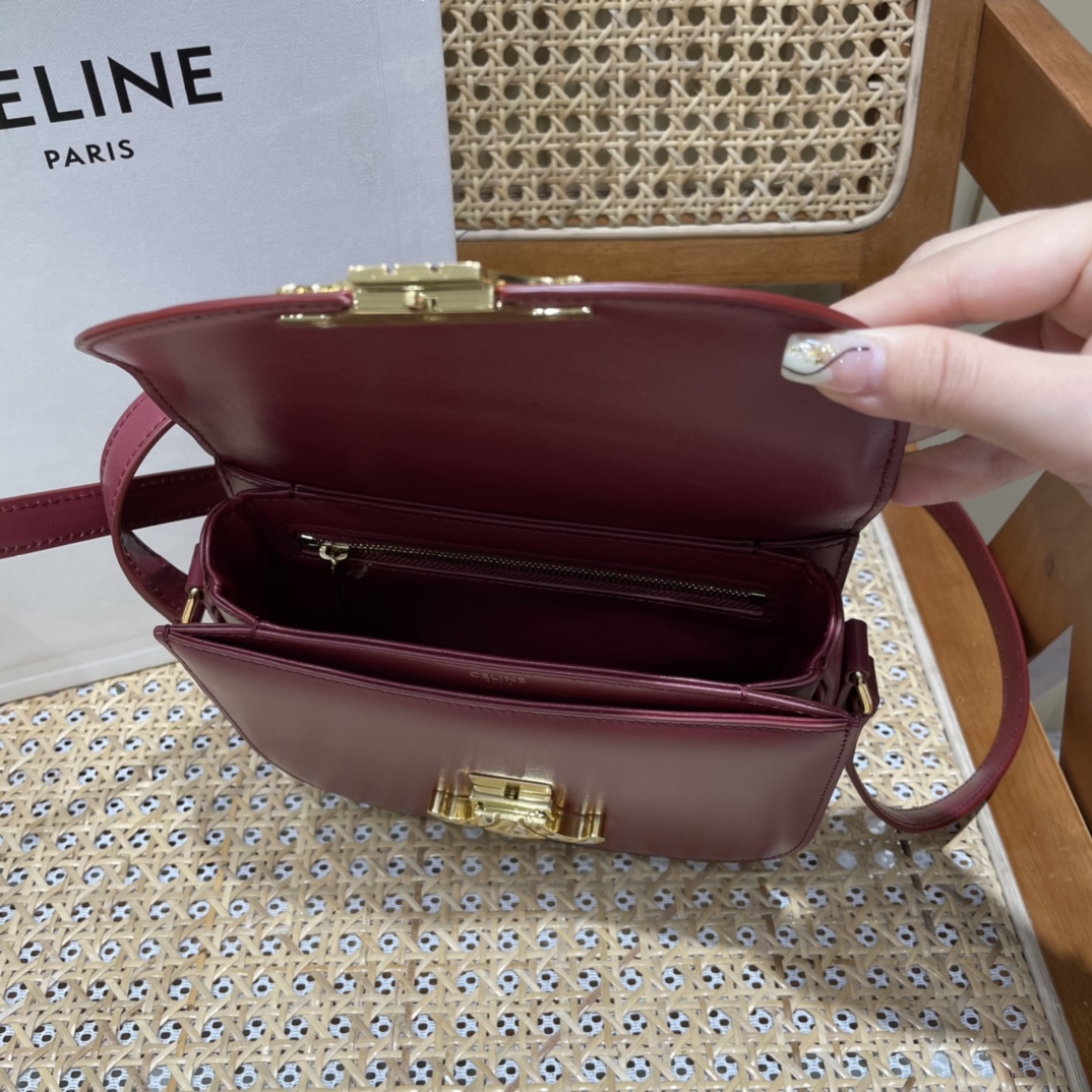 CELINE TEEN BESACE TRIOMPHE 18.5CM BAG 110413深红色