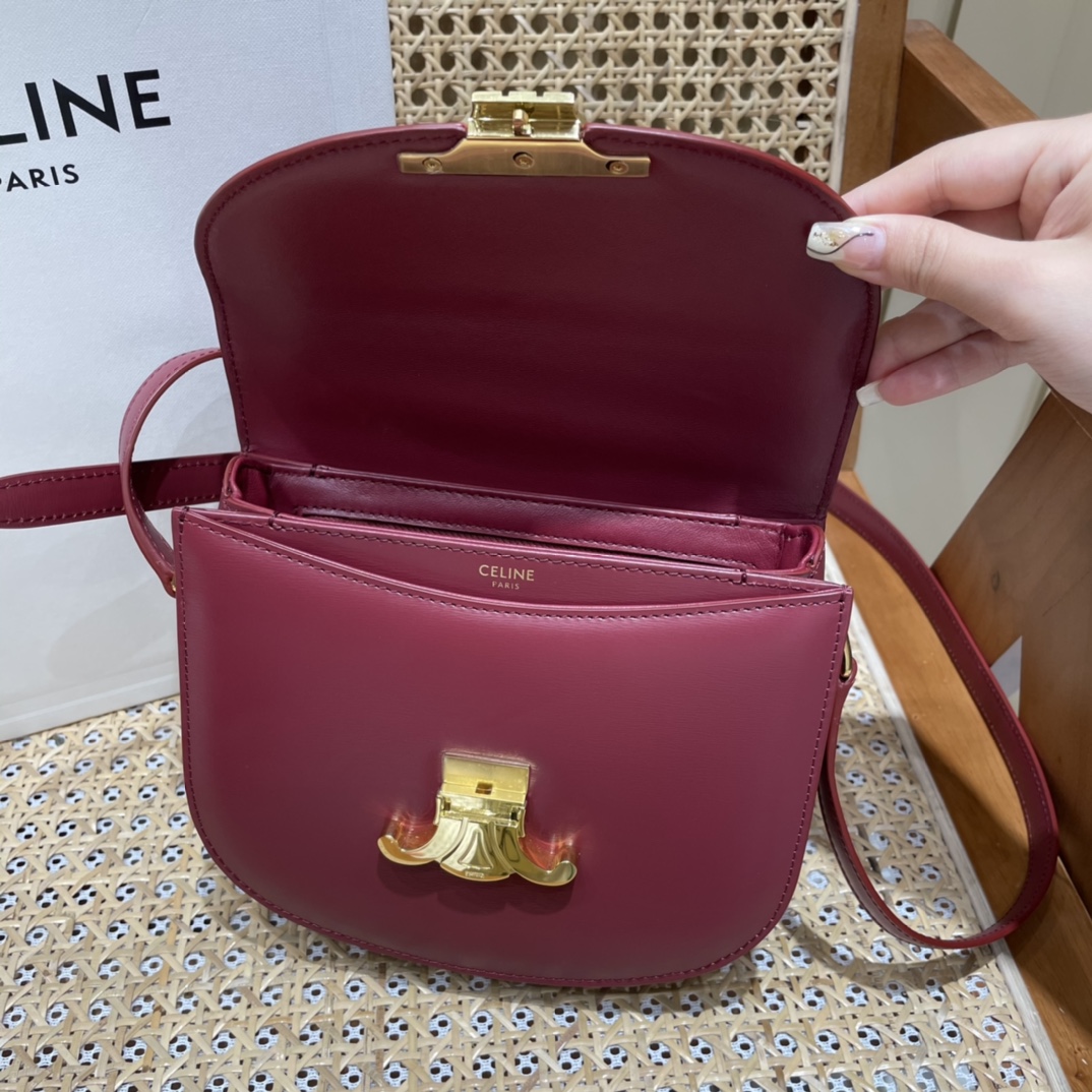 CELINE TEEN BESACE TRIOMPHE 18.5CM BAG 110413深红色