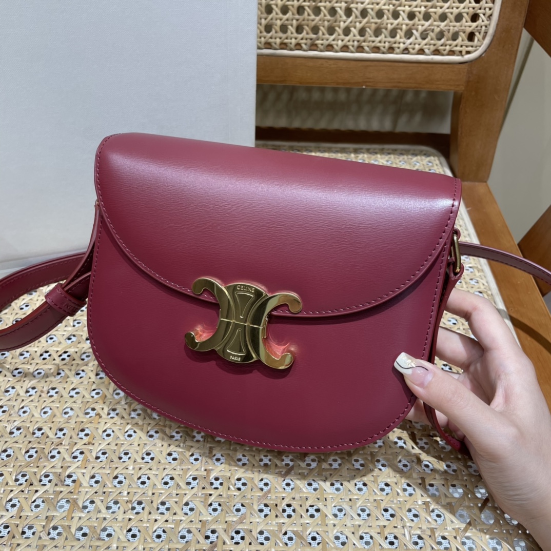 CELINE TEEN BESACE TRIOMPHE 18.5CM BAG 110413深红色