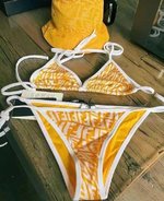 Fake Cheap best online
 Fendi Store
 Clothing Swimwear & Beachwear Panties Blue Yellow Printing
