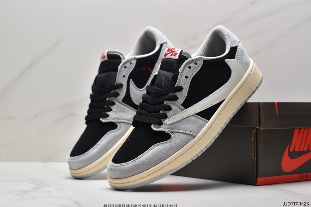 130 真标Travis Scott x Air Jordan AJ1 Low QX 倒钩TS联名低帮板鞋