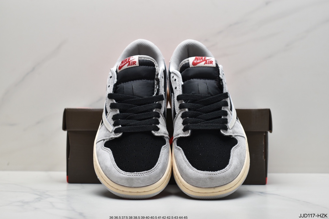 130 真标Travis Scott x Air Jordan AJ1 Low QX 倒钩TS联名低帮板鞋