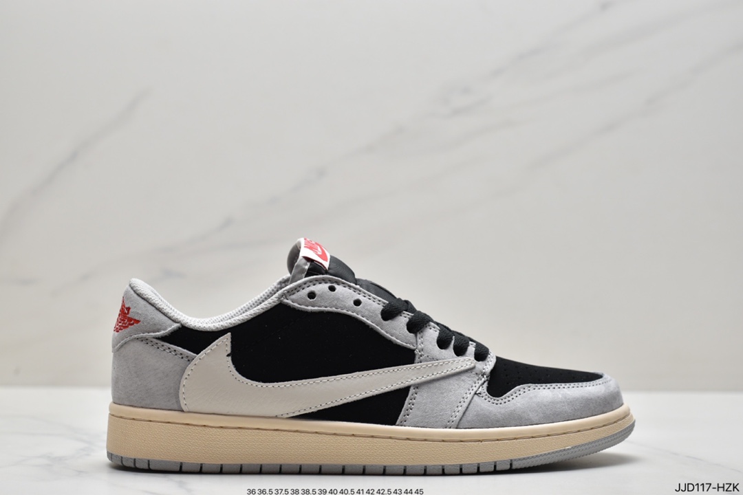 130 真标Travis Scott x Air Jordan AJ1 Low QX 倒钩TS联名低帮板鞋