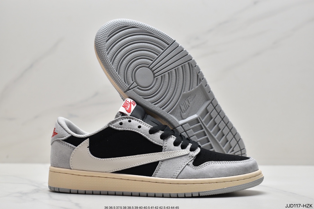 130 真标Travis Scott x Air Jordan AJ1 Low QX 倒钩TS联名低帮板鞋