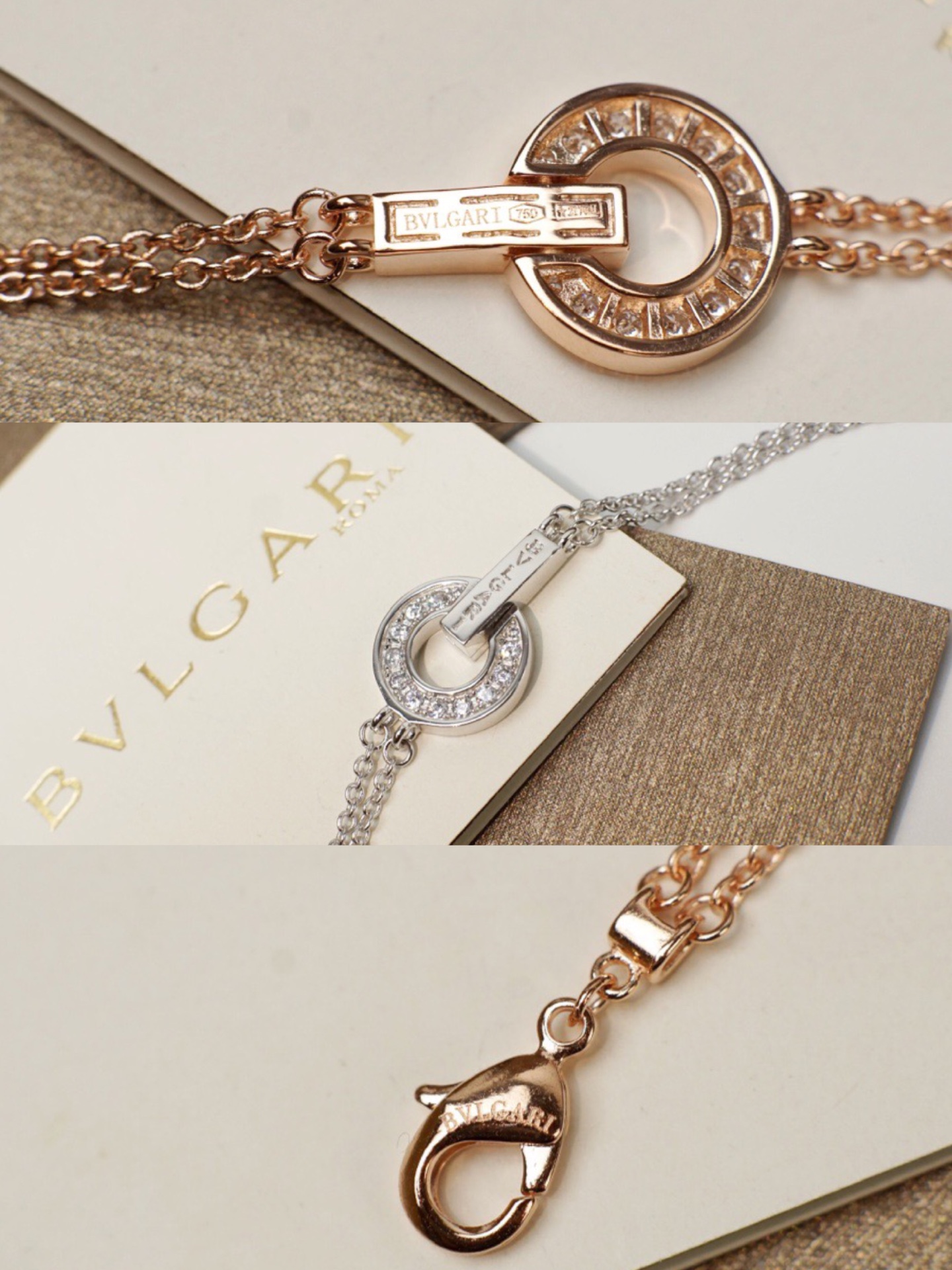 Bvlgari BVLGARI 版宝格丽 罗马系列 圆盘 钻石 字母手链 高端纯工手镶嵌