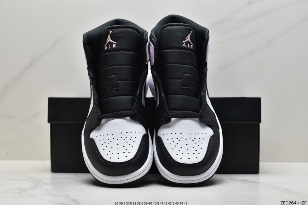 260 原厂级别 Air Jordan AJ1 Mid 帮中 白黑紫 554724-095