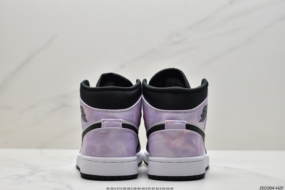 260 原厂级别 Air Jordan AJ1 Mid 帮中 白黑紫 554724-095