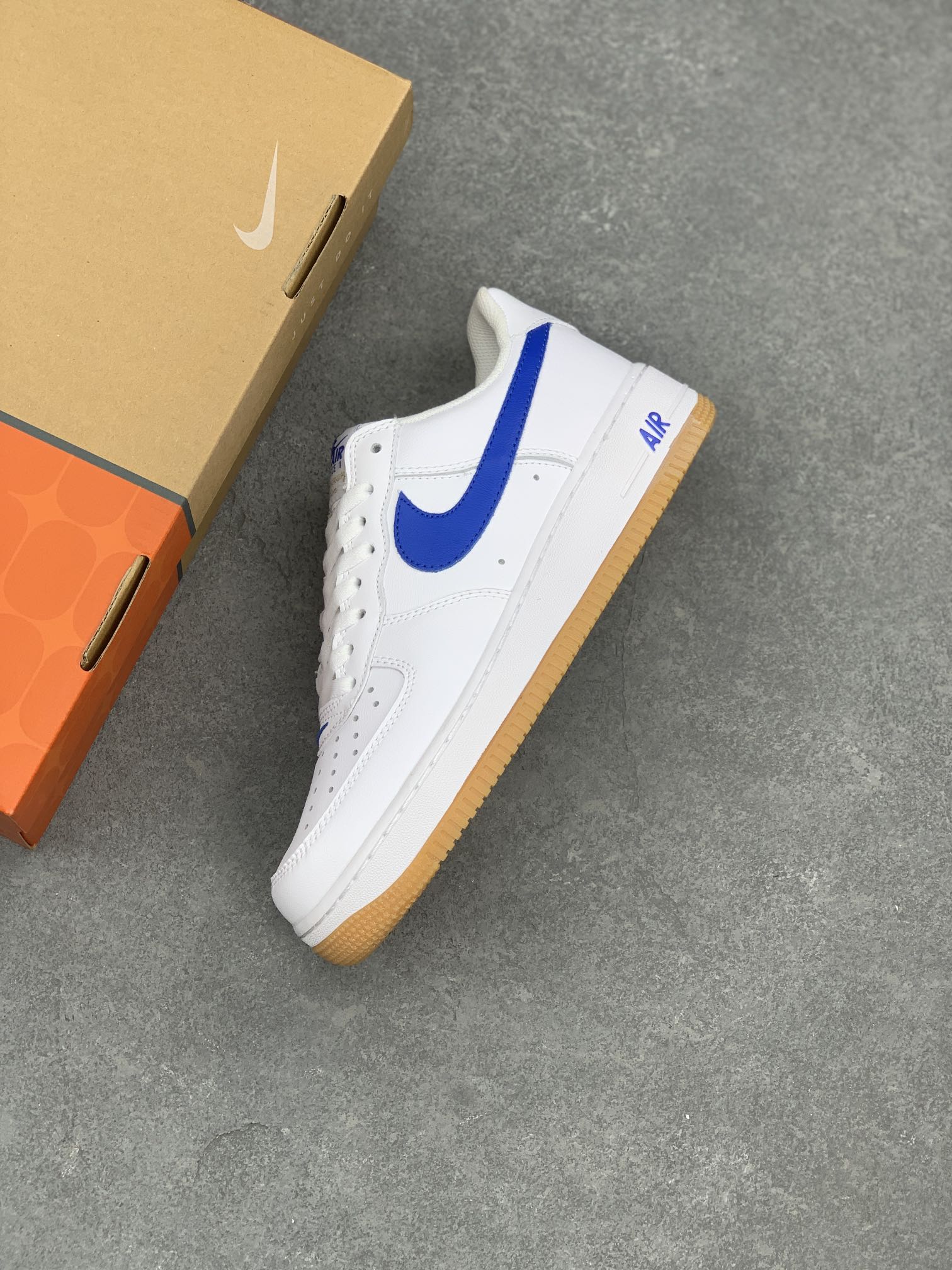 Nike Air Force 1 Low White Royal Blue Gum Bottom Sneakers 8 i1658681229 3196 6