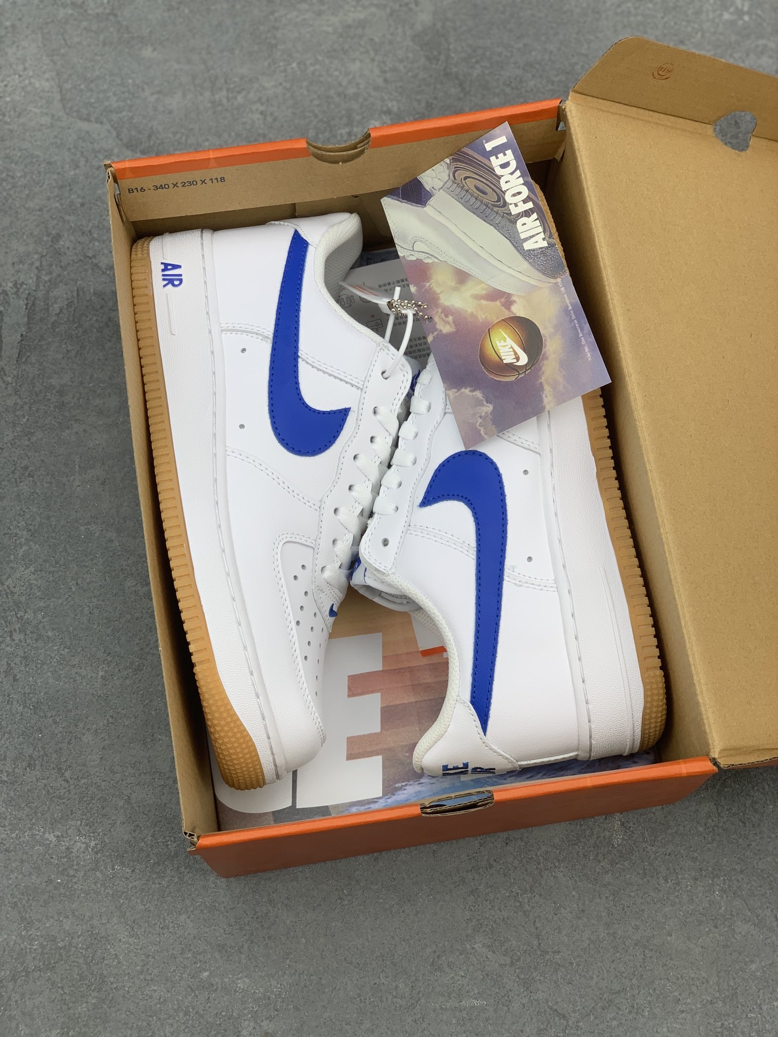 Nike Air Force 1 Low White Royal Blue Gum Bottom Sneakers 10 i1658681229 686 8