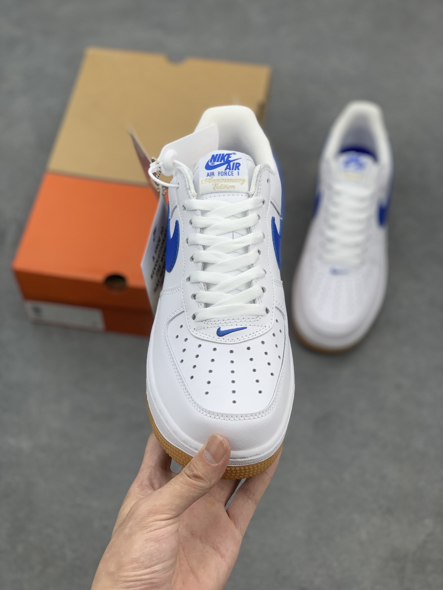 Nike Air Force 1 Low White Royal Blue Gum Bottom Sneakers 3 i1658681229 8795 1