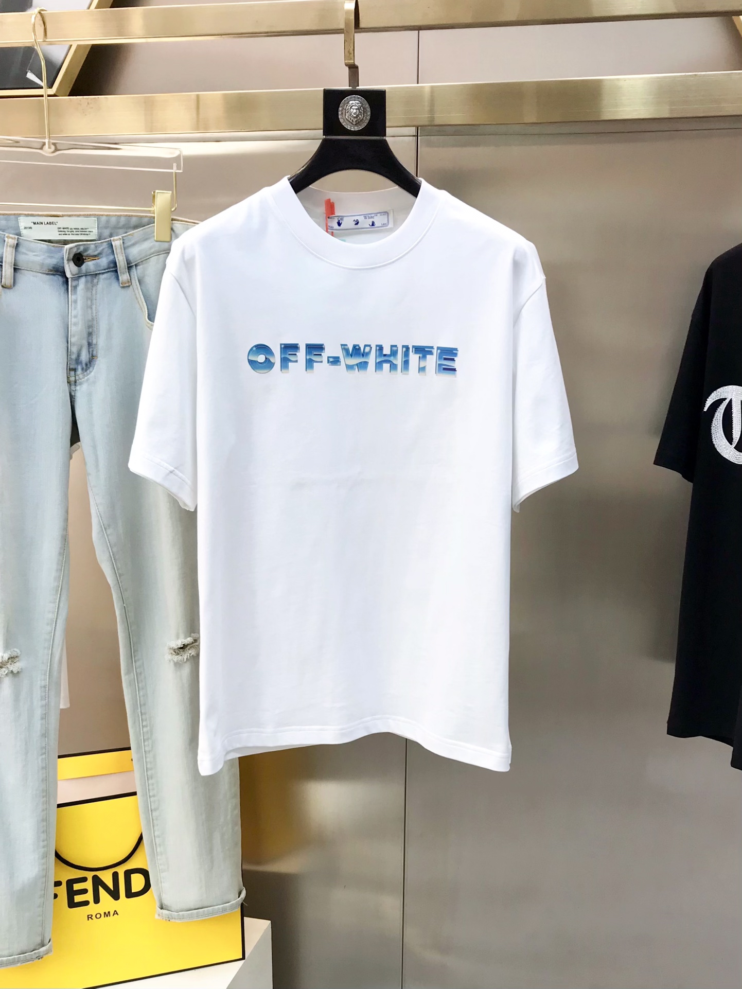 Online Sales
 Off-White Clothing T-Shirt High Quality Perfect
 White Men Cotton Spring/Summer Collection Short Sleeve
