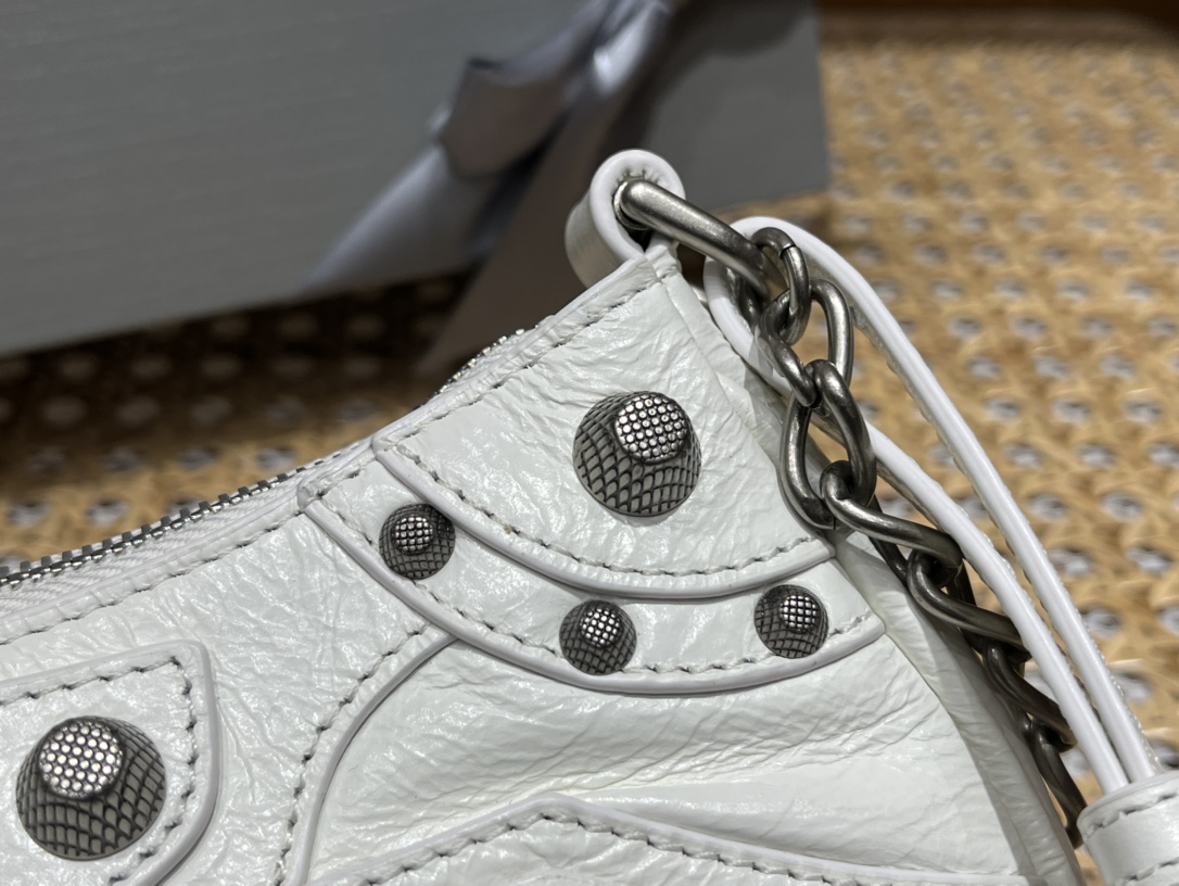 Balenciaga Le Cagole Mini 20CM 白色平纹月牙包 695814