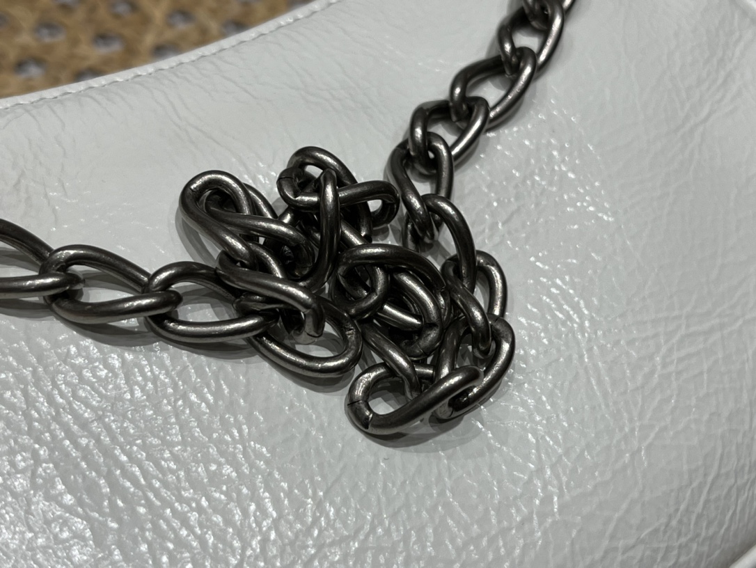 Balenciaga Le Cagole Mini 20CM 白色平纹月牙包 695814