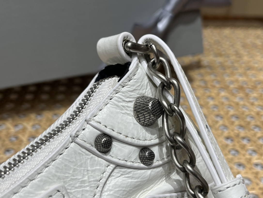 Balenciaga Le Cagole Mini 20CM 白色平纹月牙包 695814