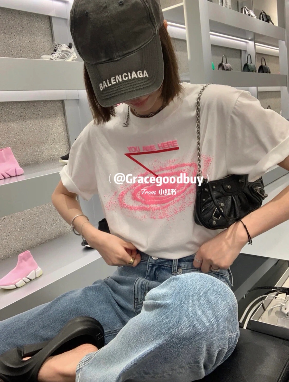 Balenciaga Le Cagole Mini 20CM 黑色平纹月牙包 695814