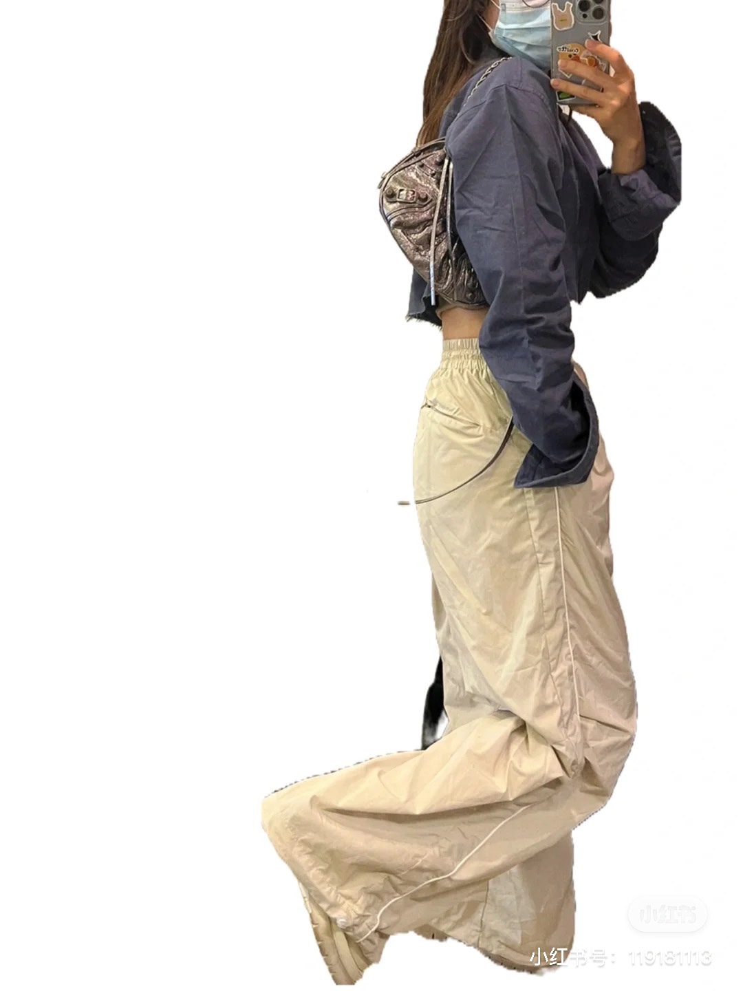 Balenciaga Le Cagole Mini 20CM 古银色平纹月牙包 695814