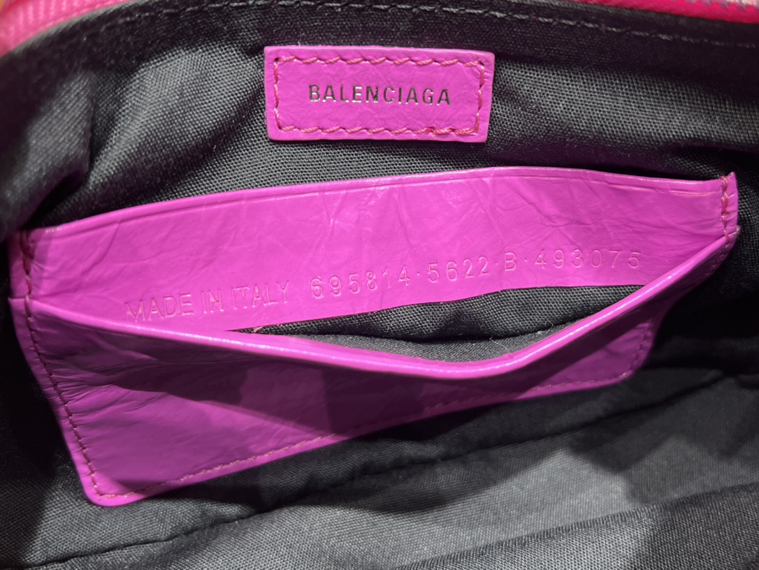 Balenciaga Le Cagole Mini 20CM 玫红色平纹月牙包 695814