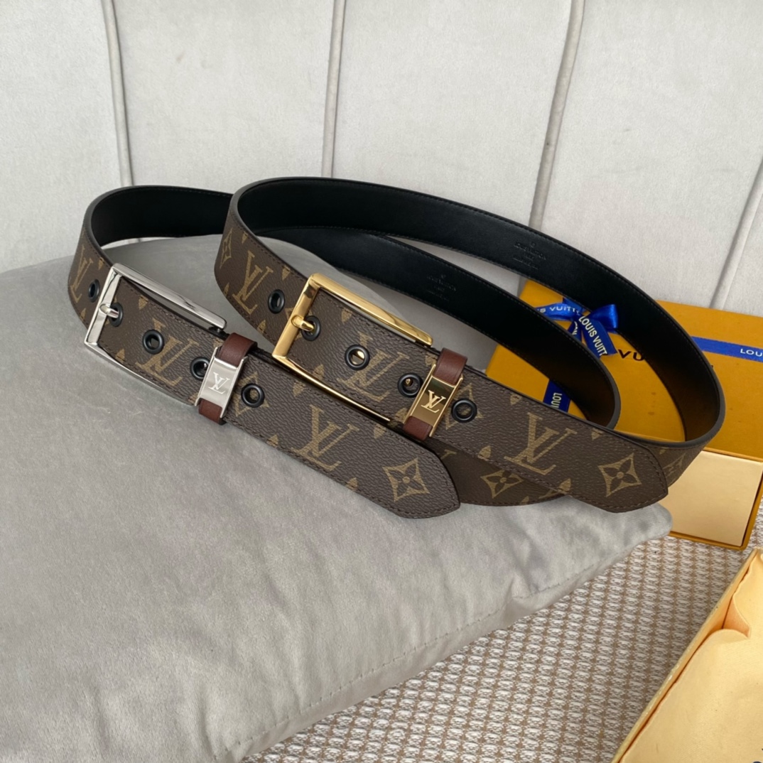 First Top
 Louis Vuitton Belts Men Calfskin Cowhide