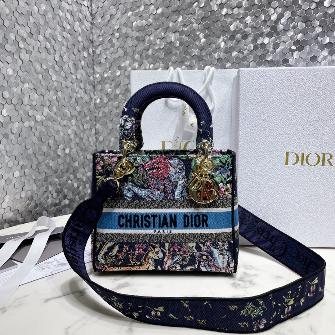 Dior Bags Handbags Gold Embroidery Lady