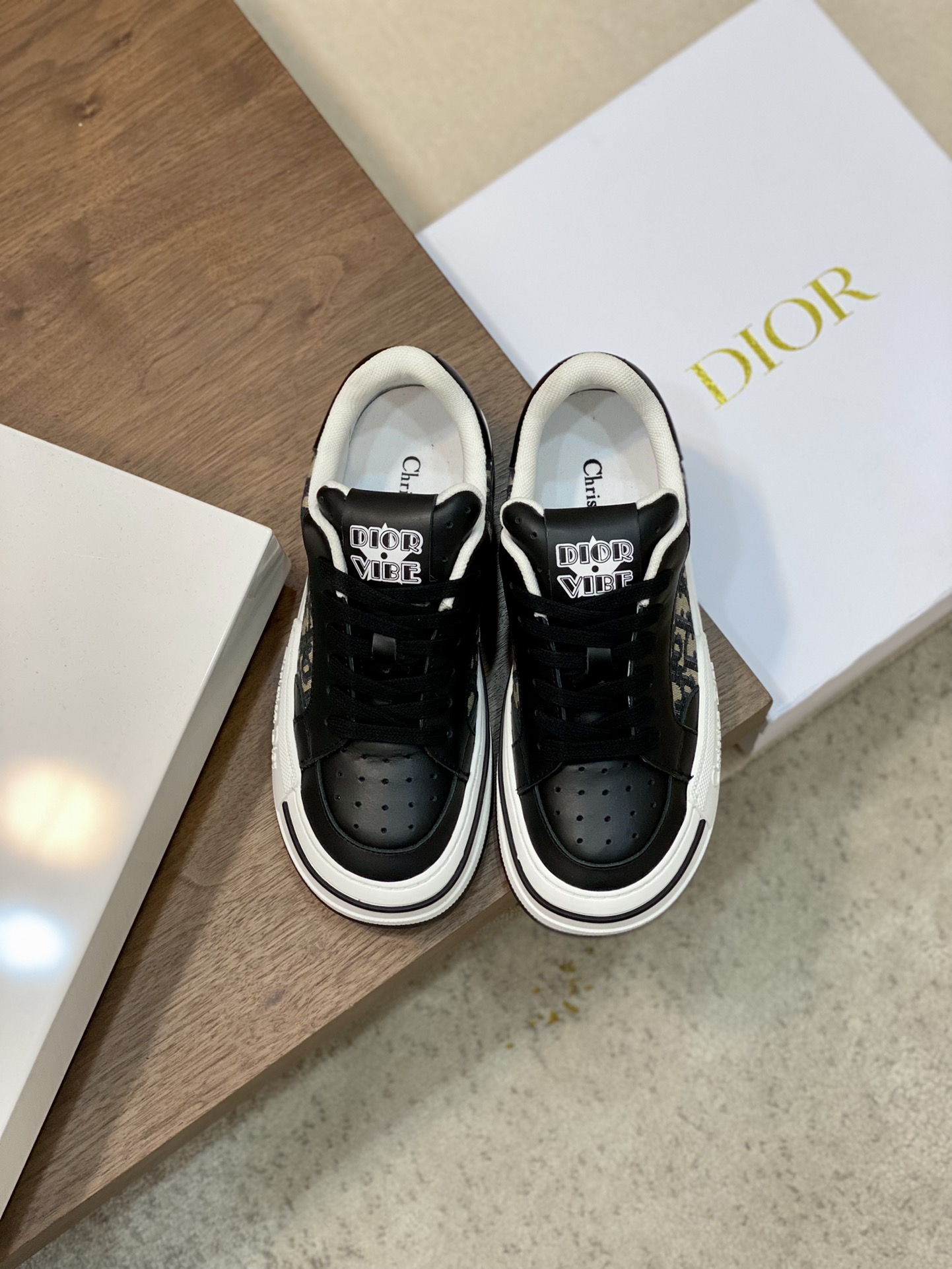 Dior Casual Shoes Splicing Unisex Cowhide Casual
