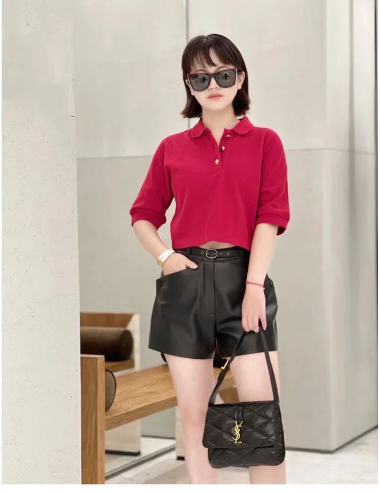 YSL 𝐋𝐄 𝟱𝟳 小羊皮菱格纹腋下包 698567黑色/金扣