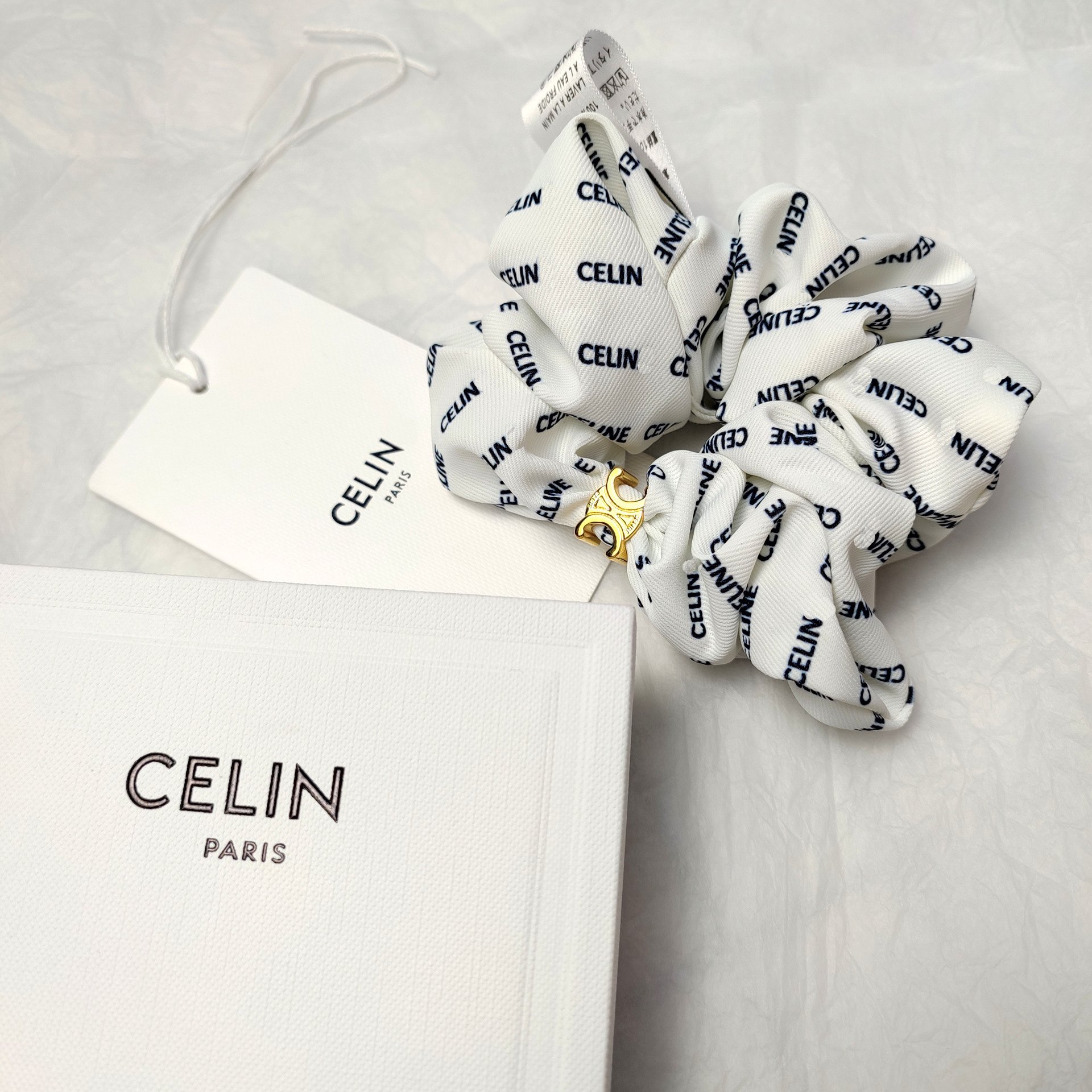 New Celine Chunky Knot Hair Tie: Oversized Silk Blend in Core Brand Colors 9 a1658804308226 5618