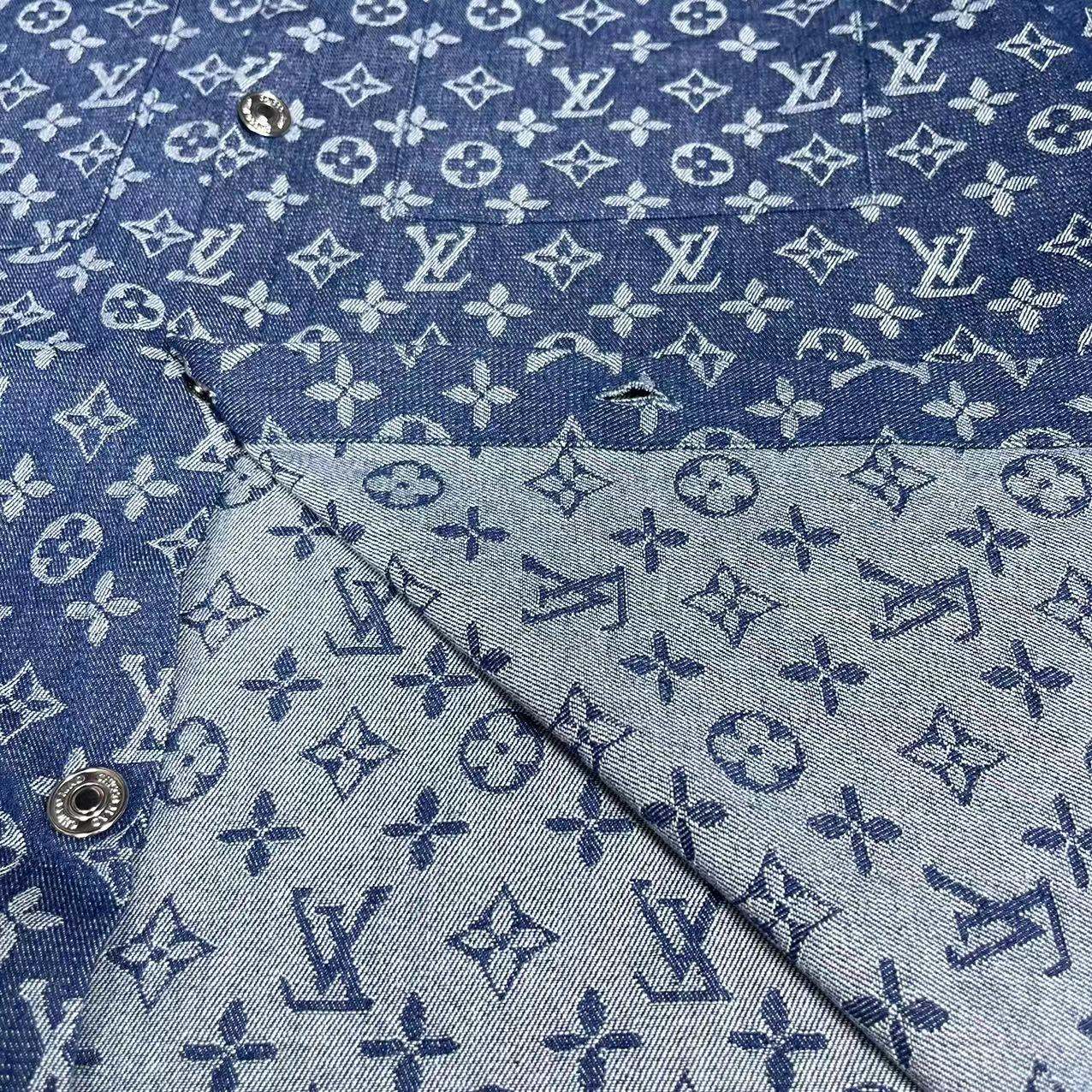 (双面提花) Louis Vuitton 路易威登LV2022早秋系列SALT PRINT 满印牛仔长袖衬衫