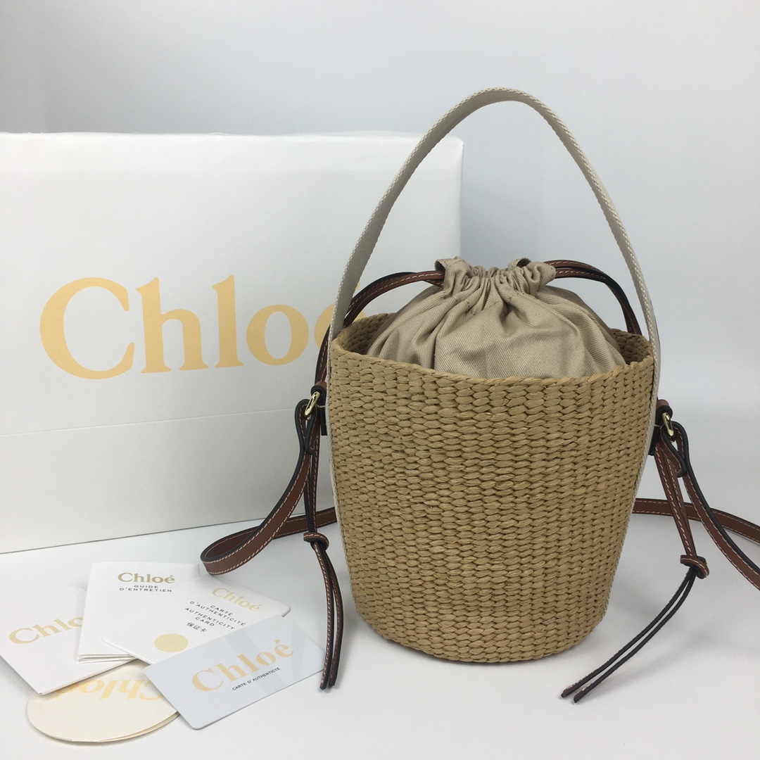 P450 Versión de compra por encargo Chloe Nuevo bolso de mimbre Small Woody Basket ¡Cesta cubo de lanzamiento caliente! …