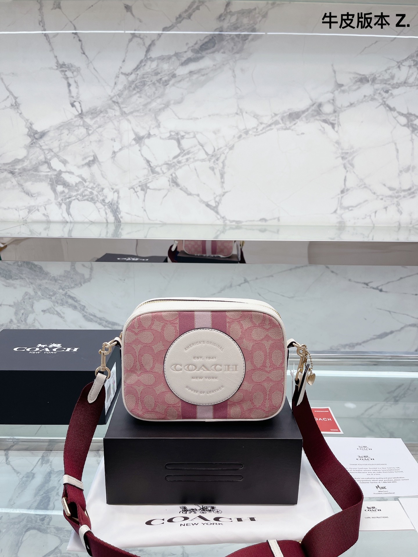 J5 牛皮版本 Coach DemCOACH/ Coach 蔻驰  Camera Bag 2022相机包Horse And Carriage 相机包 出货 原厂定制链条 对版 专柜最新单肩斜挎包 闭合方式超好看 专柜同步 最 超级实用的款式 多用款超级大牌 内衬logo时尚百搭款式 不挑年龄段 喜欢的抓紧自留啦专柜 尺寸：22 16cm 折叠礼盒包装