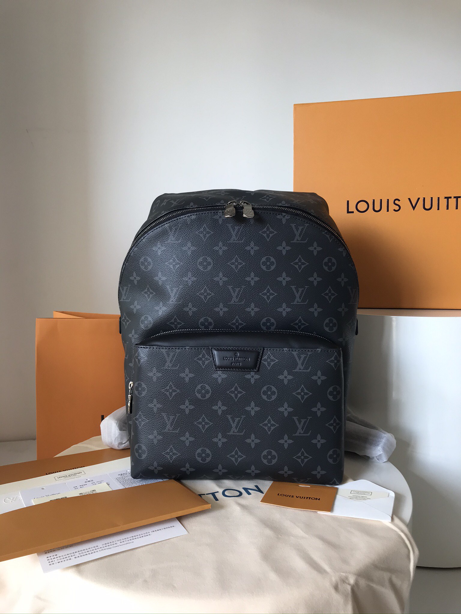 Louis Vuitton Bags Backpack Men Monogram Eclipse Canvas Cowhide Fabric Casual M43186