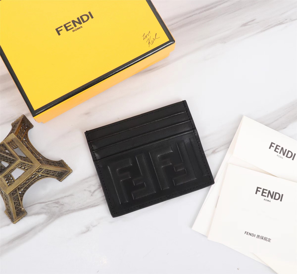 Fendi Wallet Card pack Black Cowhide Spring/Summer Collection