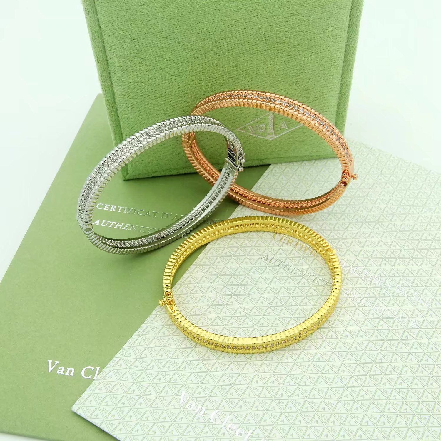 Van Cleef & Arpels-Inspired Bangle and Ring Set with Cubic Zirconia 3 a1658927290725 4832